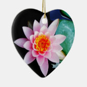 ホットピンク&オレンジの蓮の水百合花 セラミックオーナメント (右)