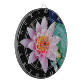 ホットピンク&オレンジの蓮の水百合花 ダーツボード (正面左)