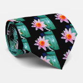 ホットピンク&オレンジの蓮の水百合花 ネクタイ (ロール)