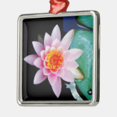 ホットピンク&オレンジの蓮の水百合花 メタルオーナメント (左)