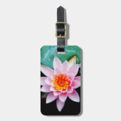 ホットピンク&オレンジの蓮の水百合花 ラゲッジタグ (正面縦)