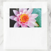 ホットピンク&オレンジの蓮の水百合花 長方形シール (バッグ)