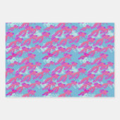 ホットピンク&オレンジベー飛んでいるターフィッシュブルースカイ ラッピングペーパーシート (正面)