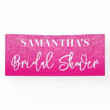 ホットピンク カラー ブロック グリッター ブライダル シャワー