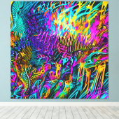 ホットピンク キャンバスプリント (インサイチュ (ウッドフロア))