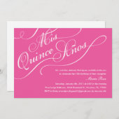 ホットピンク·キンセアニェラ·エレガント招待状 招待状 (正面/裏面)