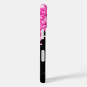 ホットピンク グリッター ドリップス ブラック グラム シグネチャー Case-Mate iPhoneケース (裏面 / 右)