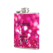 ホットピンク グリッター モダン グラム バチェロレッテ パーティー フラスク (左)