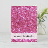 ホットピンク グリッター ルック 招待状 (スタンド正面)