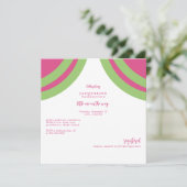 ホットピンク&グリーンピンク文字ベビーシャワー 招待状 (スタンド正面)