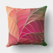 ホットピンク、サンゴ、ピーチ、グリーンニューアールヌーボー クッション (裏面)