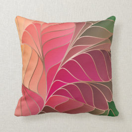ホットピンク、サンゴ、ピーチ、グリーンニューアールヌーボーThro クッション