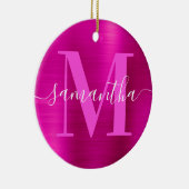 ホットピンク シグネチャー モノグラム フォイル フォト セラミックオーナメント (右)