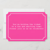 ホットピンク スウィート16 フォトチケット 招待状 (裏面)