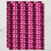 ホットピンク、スクラップブック紙の上げニット模様 (正面/裏面)