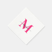 ホットピンク スワッシュスクリプト 白 コンセプトナプキン スタンダードカクテルナプキン (角)