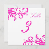 ホットピンク スワンキー スワールズ テーブル3 招待状 (裏面)