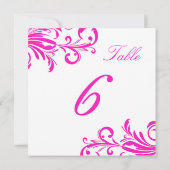 ホットピンク スワンキー スワールズ テーブル 6 招待状 (裏面)