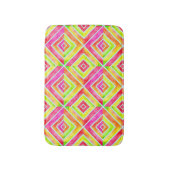 ホットピンク、チャートレトロな水の色パターン バスマット (正面縦)