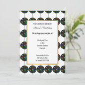 ホットピンク ディスコ パーティー テーマ ゴールド どんな行事にも 招待状 (スタンド正面)