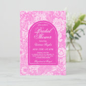 ホットピンク トワル ヴィクトリアン ブライダルシャワー 招待状 (スタンド正面)