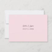 ホットピンク&ネイビーブルーフローラいいえ食事V3ピンク 出欠カード (裏面)