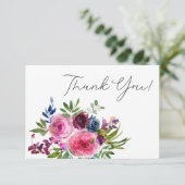 ホットピンク&ネイビーブルーフローラサンキューカード サンキューカード (スタンド正面)