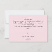 ホットピンク&ネイビーブルーフローラサンキューカードV3ピンク サンキューカード (裏面)