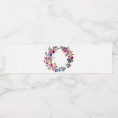 ホットピンク&ネイビーブルーフローラ ペットボトルラベル (シングルラベル)