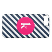 ホットピンク&ネイビーモノグラムiPhone 7プラスケース Case-Mate iPhoneケース (裏面(横))