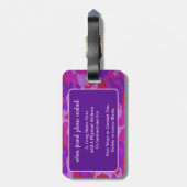ホットピンク&パープルグリッター迷彩カムアウトドアジー ラゲッジタグ (裏面縦)