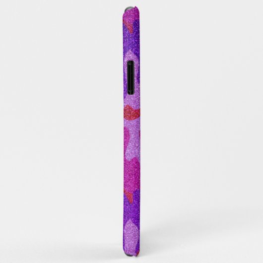 ホットピンク&パープルグリッター迷彩カムアウトドアジー Case-Mate iPhoneケース (裏面/右)