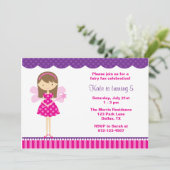 ホットピンク&パープルフェアリー招待状 招待状 (スタンド正面)