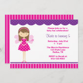 ホットピンク&パープルフェアリー招待状 招待状 (正面/裏面)