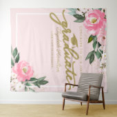 ホットピンク フラワー 卒業パーティー フォト 背景 タペストリー (インサイチュ(横))