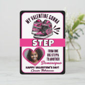 ホットピンク/ブラックのスニーカー写真教室バレンタイン シーズンカード (スタンド正面)