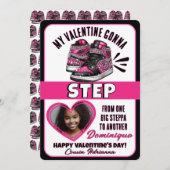 ホットピンク/ブラックのスニーカー写真教室バレンタイン シーズンカード (正面/裏面)