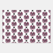 ホットピンク&ブラックグリッタースニーカーボール誕生日 ラッピングペーパーシート (正面3)