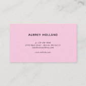 ホットピンク&ブラックスクリプト化粧ヘア 名刺 (裏面)