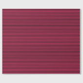 ホットピンク |ブラックストライプラッピング紙 ラッピングペーパー (フラット)