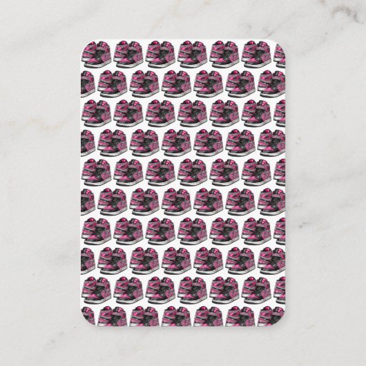 ホットピンク/ブラックスニーカー写真教室バレンタイン エンクロージャーカード (裏面)