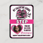 ホットピンク/ブラックスニーカー写真教室バレンタイン エンクロージャーカード (正面)