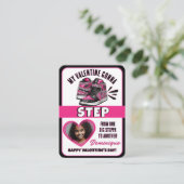 ホットピンク/ブラックスニーカー写真教室バレンタイン エンクロージャーカード (スタンド正面)