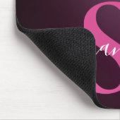 ホットピンク&ブラックドリッピンググリッターモノグラム マウスパッド (コーナー)