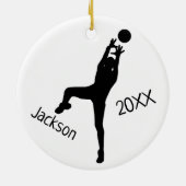 ホットピンク&ブラック🏐バレーボールロゴリース セラミックオーナメント (裏面)