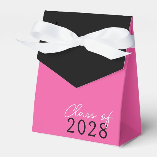 ホットピンク&ブラックフォトコラージフィルムストリップの好意ボックス フェイバーボックス (正面サイド)