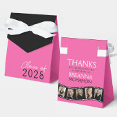 ホットピンク&ブラックフォトコラージフィルムストリップの好意ボックス フェイバーボックス