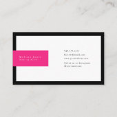 ホットピンク&ブラックモノグラムミニマエレガントリスト 名刺 (裏面)