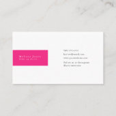 ホットピンク&ブラックモノグラムミニマエレガントリスト 名刺 (裏面)