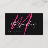 ホットピンク&ブラックモノグラムミニマエレガントリスト 名刺 (正面)